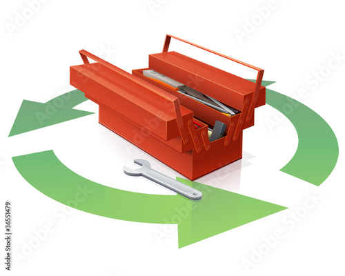 Recyclage de boite à outils et ses outils (reflet)