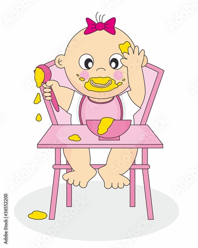 bebe niña comiendo sola Stock Vector | Adobe Stock bebe niña comiendo sola Stock Vector | Adobe Stock