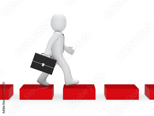 business man  red cube way