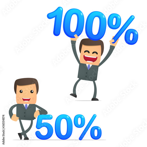 set of funny cartoon businessman