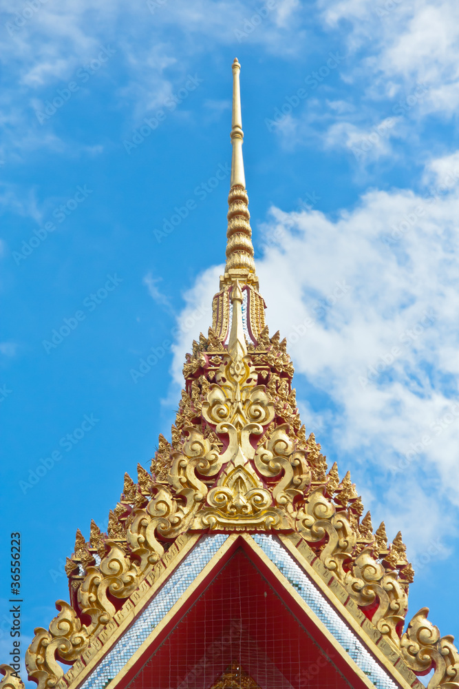 Fototapeta premium Thai temple gable detail.