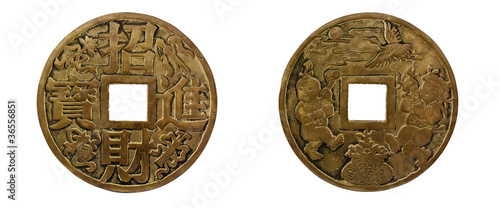 Chinese coin of happiness.