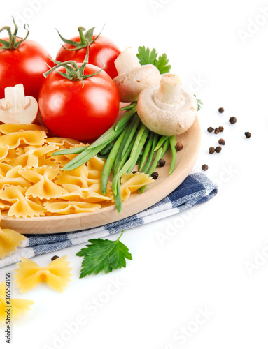 italian pasta with tomato and champignons