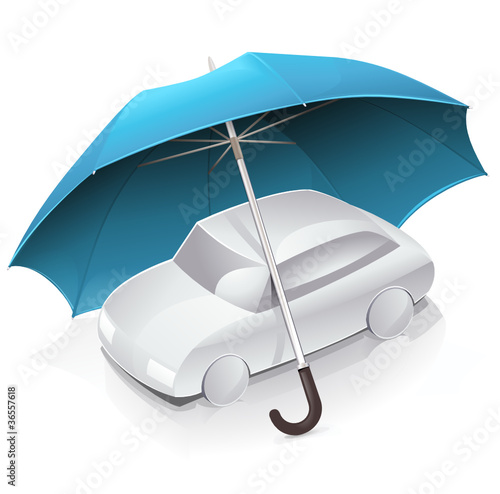 Voiture et assurance auto (reflet)