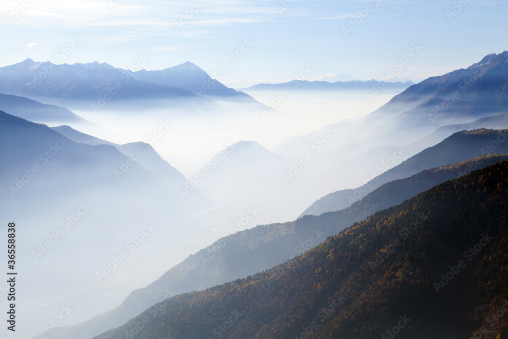 Valtellina - Sondrio - vista con nebbia
