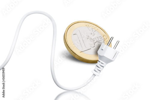 Stromkstecker und Euro Münze
