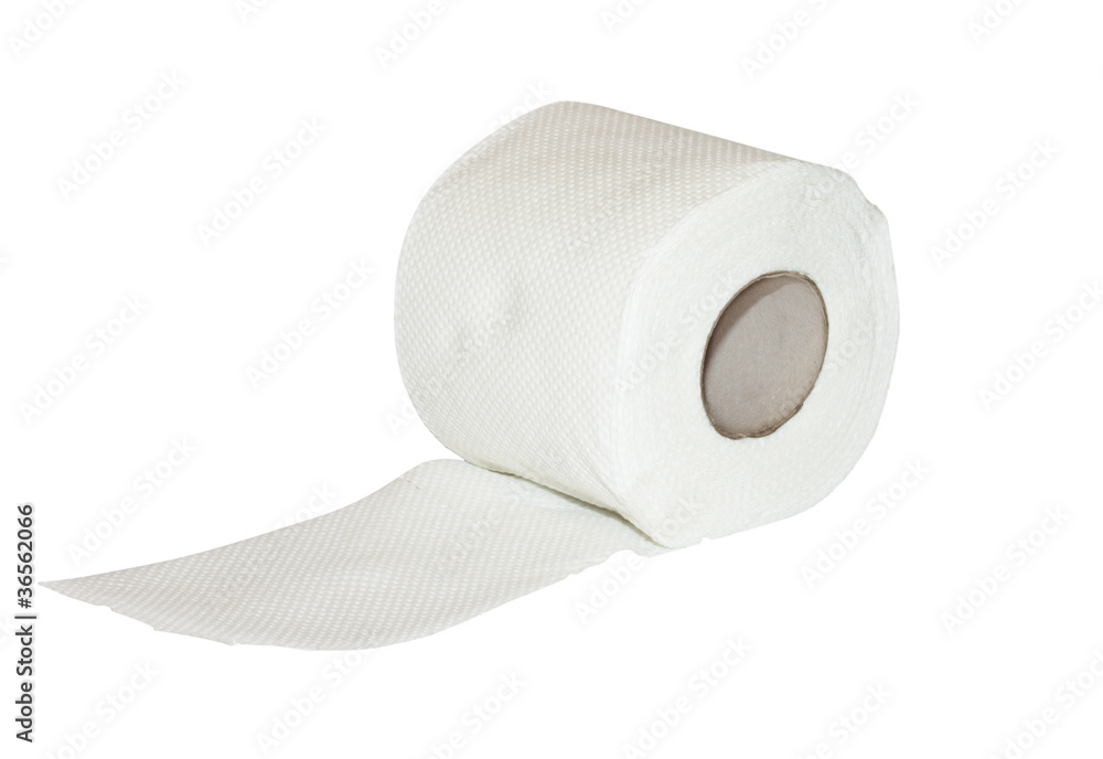 White Toilet Paper isolated on the white background White Toilet Paper isolated on the white background