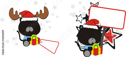 panther baby cartoon xmas sticker