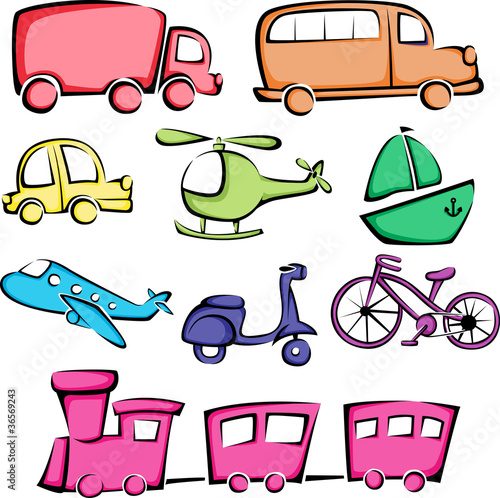 Transportation vehicles icons