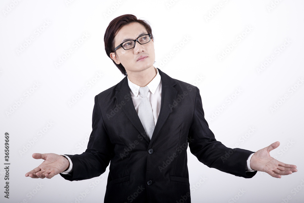 Asian businessman doubtful Asian businessman doubtful