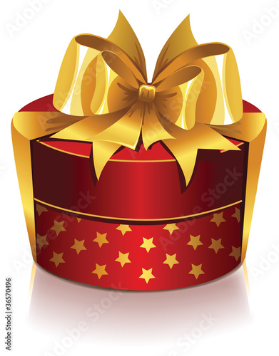 round holiday or christmas box