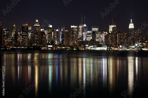 Midtown  West Side  Manhattan at night.