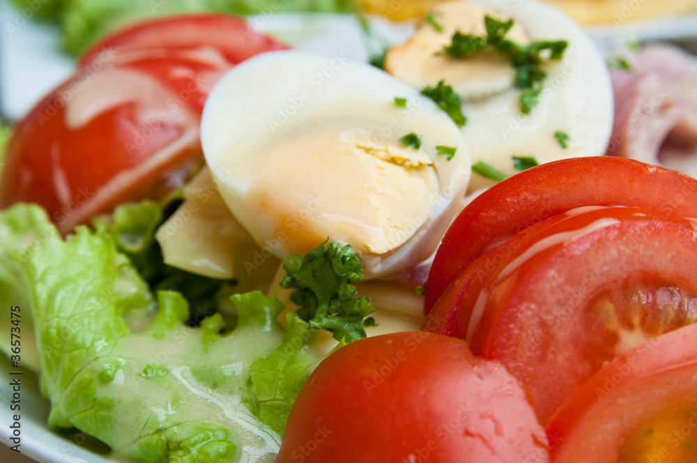Delicious fresh salad with tomatoes