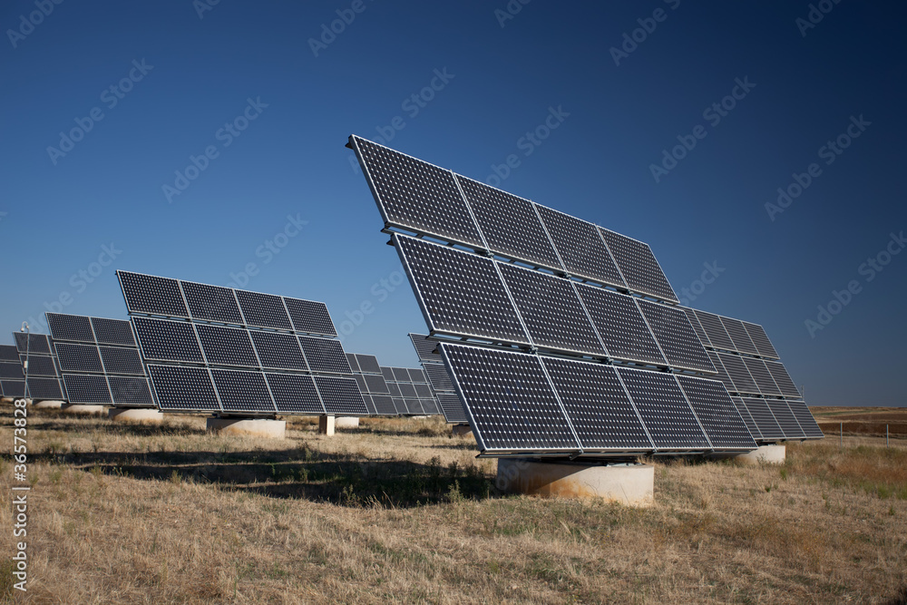 Solar panels in a greenfield Solar panels in a greenfield