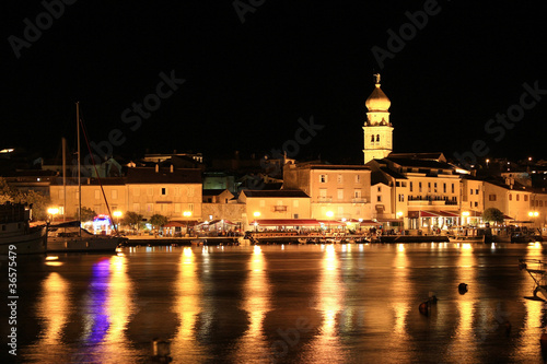 Evening in the Town of Krk, waterfront