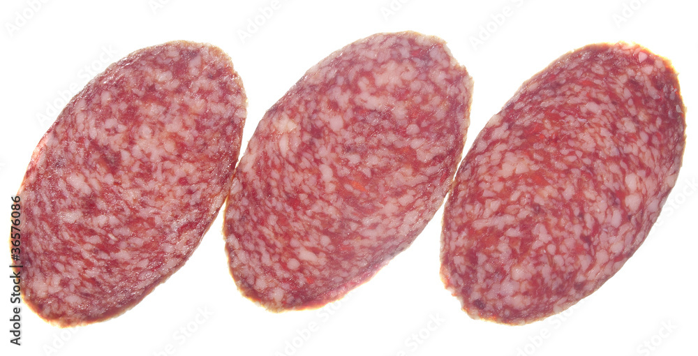 Three pieces of sausage