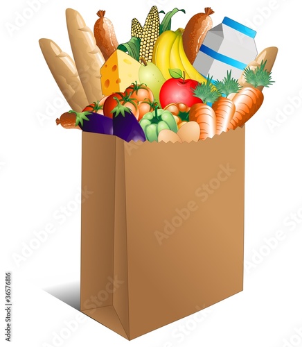 Sacchetto Spesa Cibo Alimentari-Shopping Paper Bag Food photo
