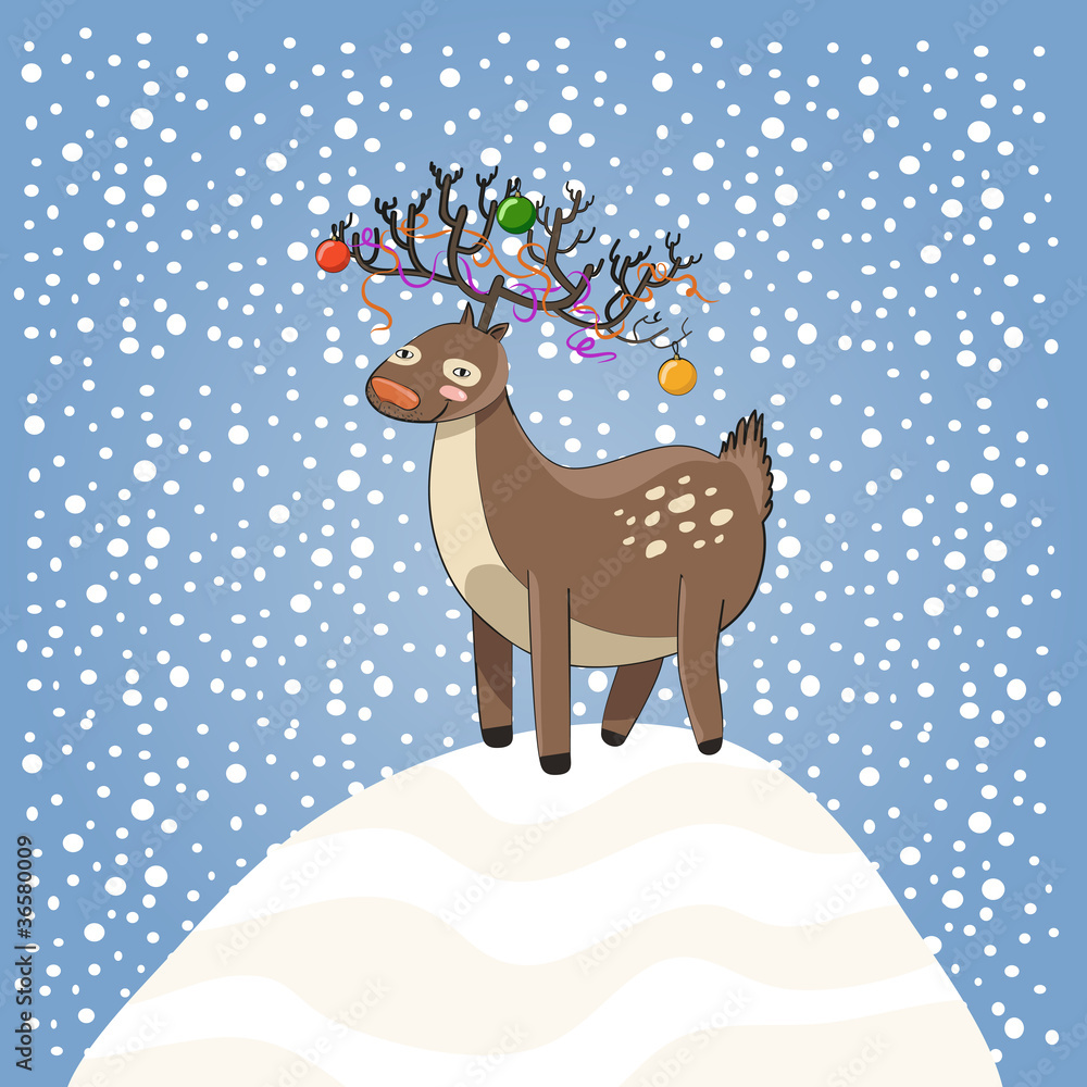 cartoon cristmas dear on snow cartoon cristmas dear on snow