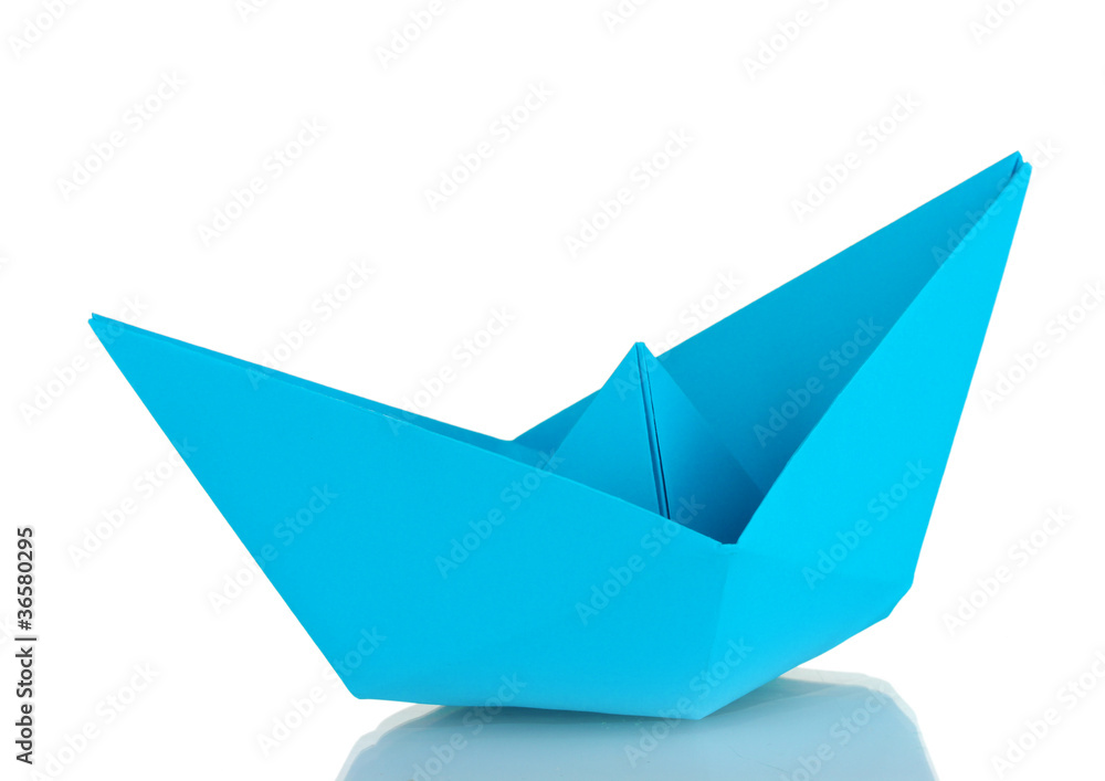 Origami paper boat isolated on white Origami paper boat isolated on white