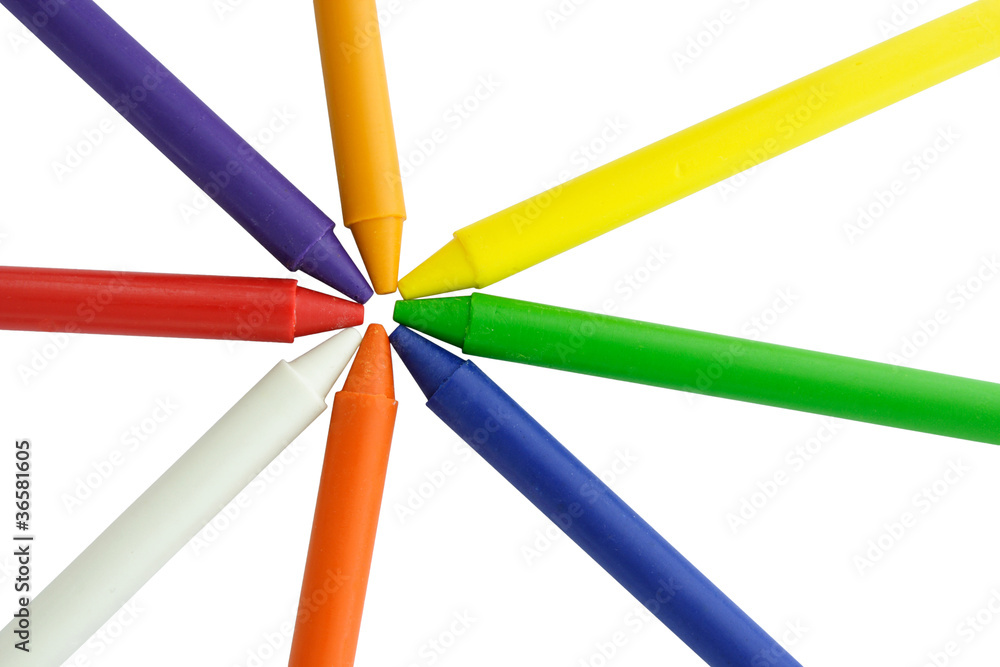 Wax crayons on white background Wax crayons on white background