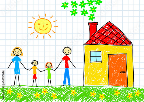 Drawing of family