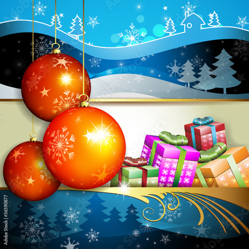 Christmas ball with gifts