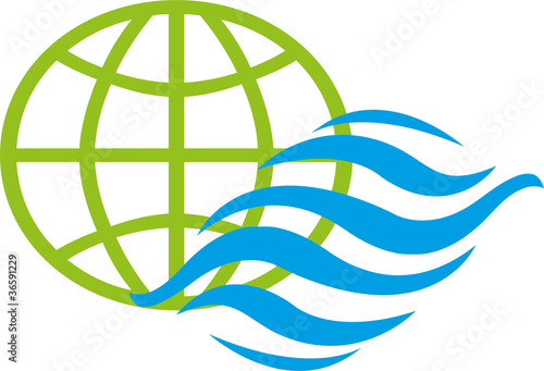 Erde, Erdball, Wellen, Symbol