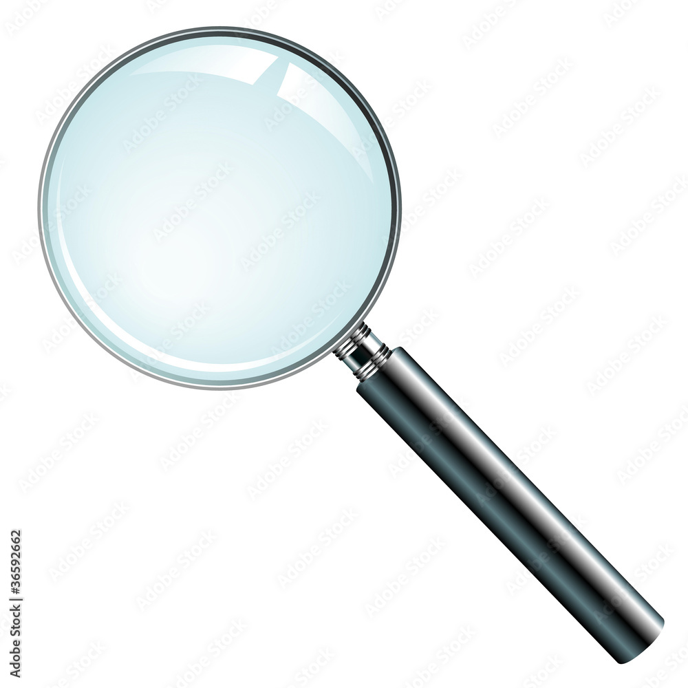 Realistic vector magnifying transparent glass Realistic vector magnifying transparent glass