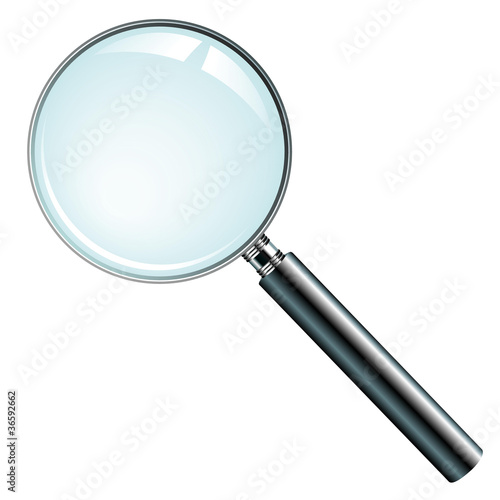 Realistic vector magnifying transparent glass