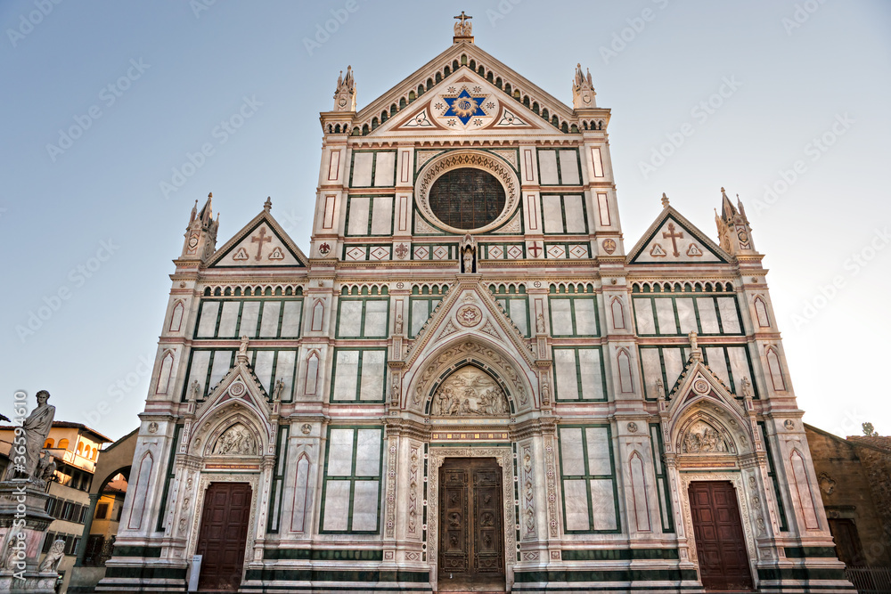 Florence, view of Santa croce church. Tuscany.