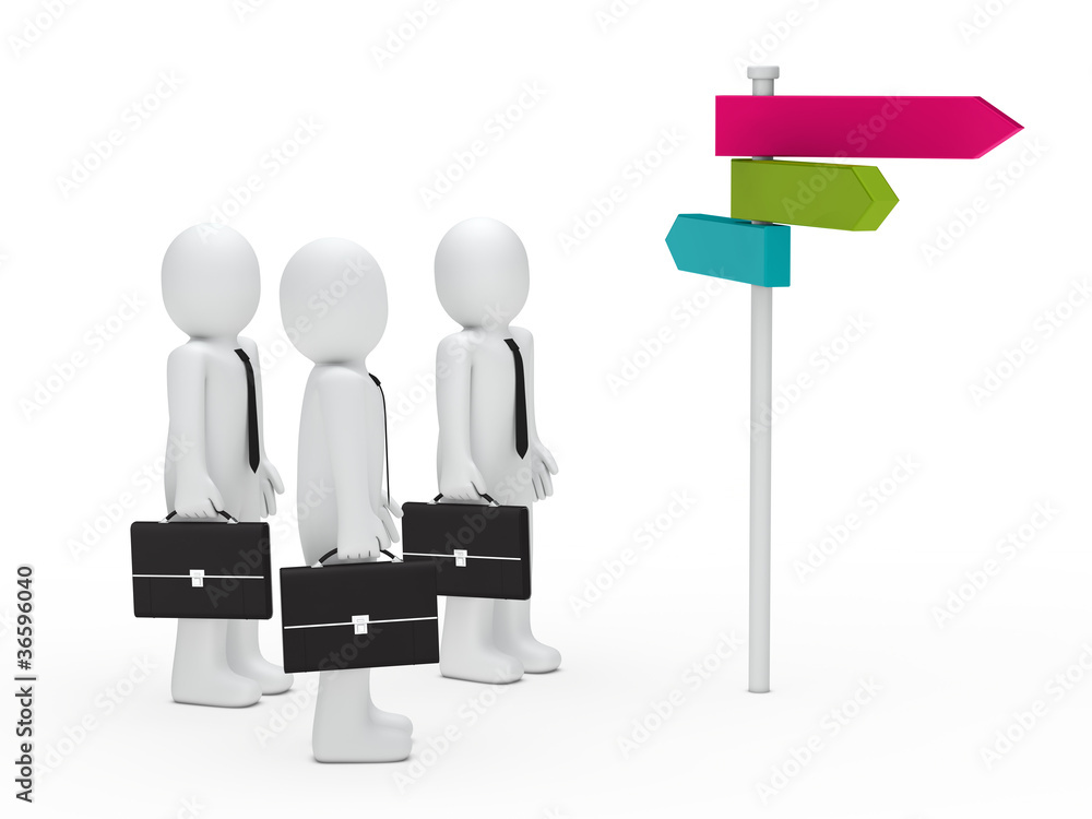 business man team choice colorful way business man team choice colorful way