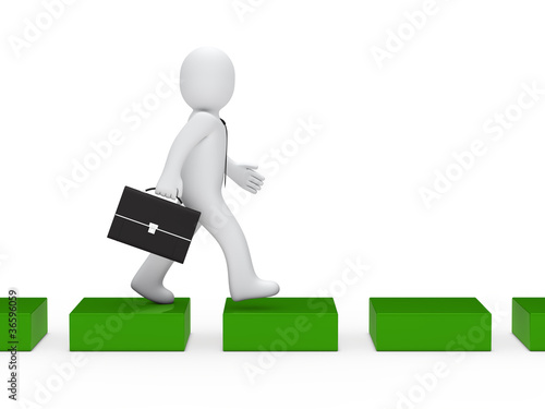 business man green cube way