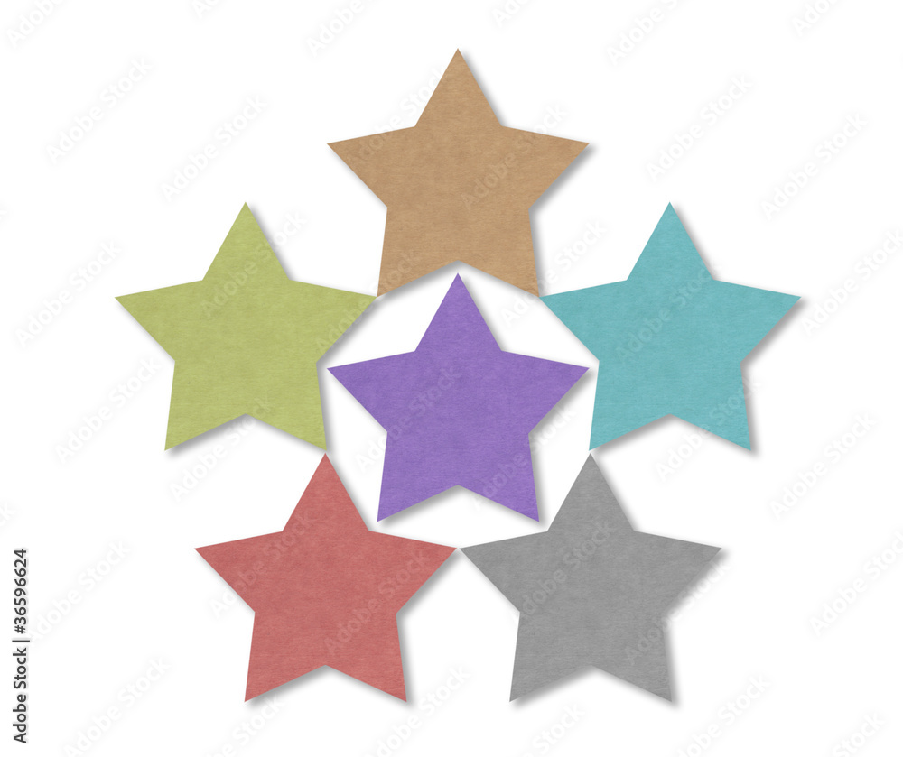 star of paper on white background