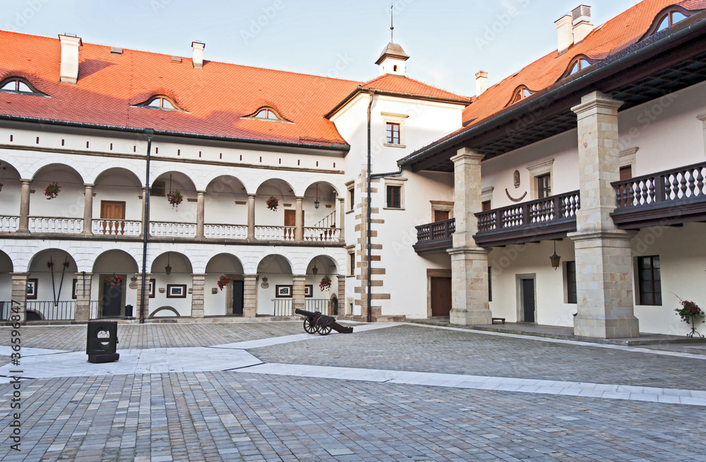 Niepolomice Castle courtyard