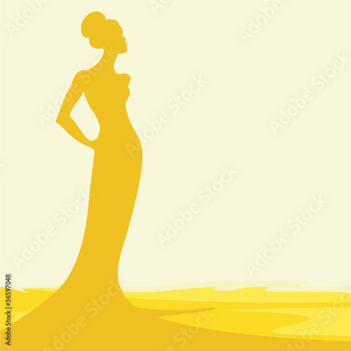 silhouette of woman in hot sand