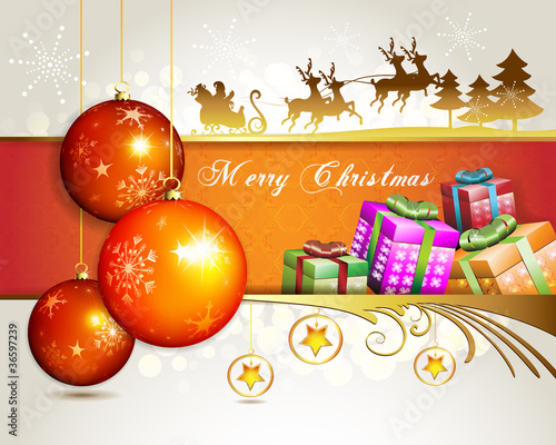 Christmas ball with gifts