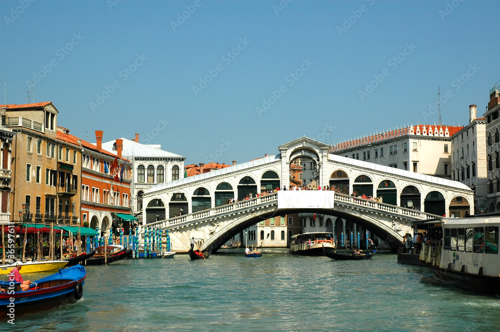 Rialto Bridge in the City of Venice Italy