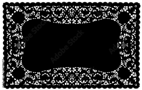 Lace Doily Placemat, Black