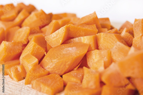 Close-up of Chopped Carrots