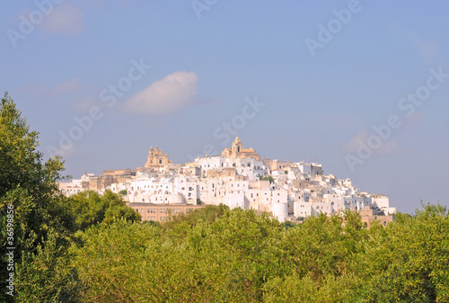 View on the white city Ostuni in Italy, Europe