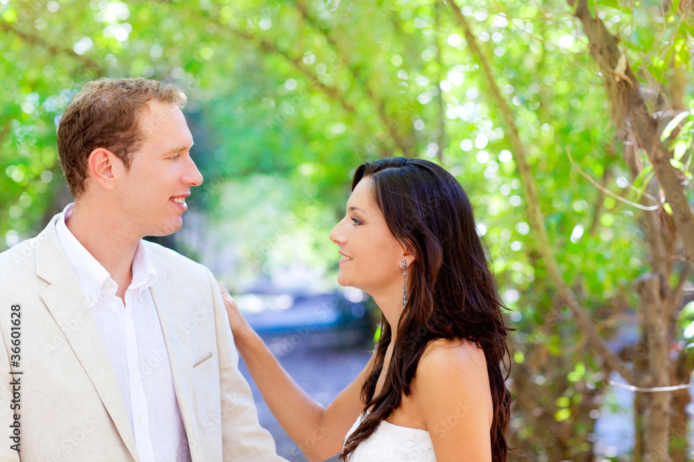 bride just married couple in love at outdoor bride just married couple in love at outdoor