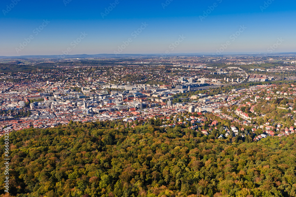 Stuttgart innenstadt mit Umland Blick vom Fernsehturm
