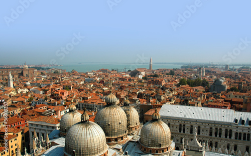 View from the Campanile of St Marks in Venice Italy