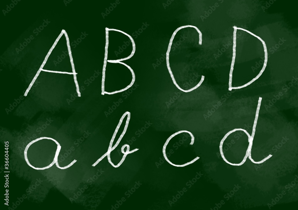 White letters on blackboard White letters on blackboard