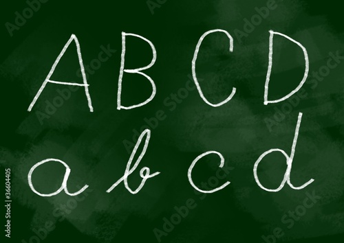 White letters on blackboard
