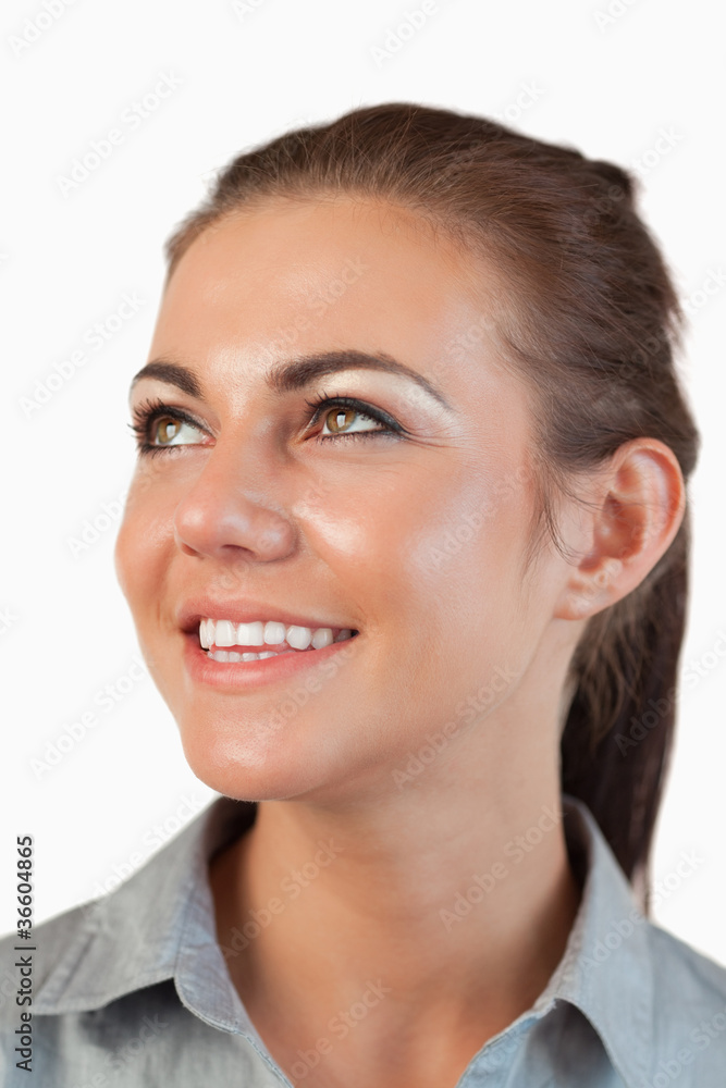 Portrait of businesswoman looking diagonally upwards Portrait of businesswoman looking diagonally upwards