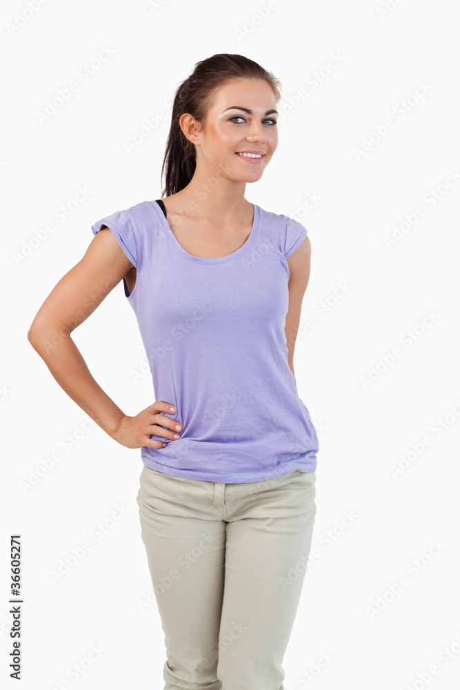 Young female with hand on her hip Young female with hand on her hip