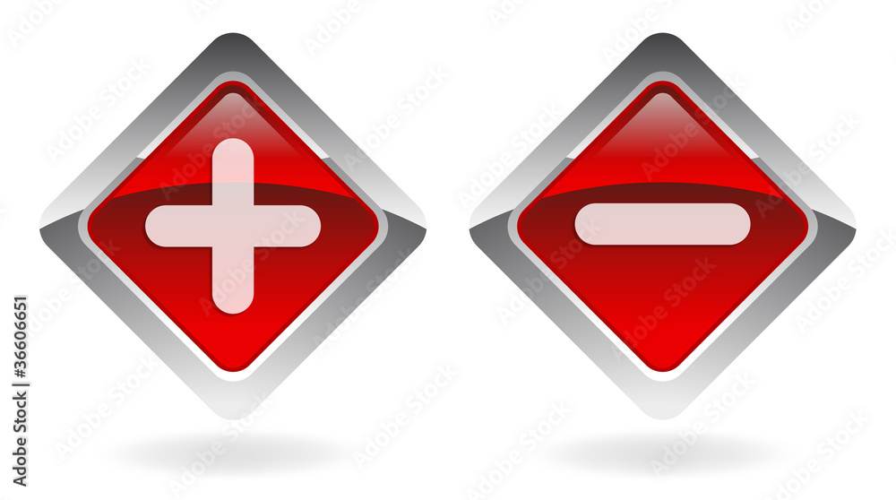 Obraz premium red vector buttons set 