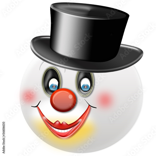 Clownsgesicht mit Zylinder
