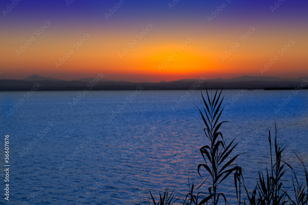 sunset in Albufera lake Valencia